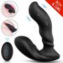 Prostate Massager Vibrator, 9 Speed Silicone Vibrating Anal Plug Male G Spot Vibrator 3 in 1 Prostate Stimulator with 2 Intense Motors and Remote Control