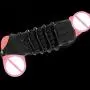 2 PCS/Set Silicone Reusable Pênis Sleeve Flexible Glans Sleeve Pênis Enlargement Extender for Men