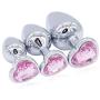 Sunnylela Stainless Steel Diamond Amal Plug- Heart Shape Metal Health Six-Toys for Men Women