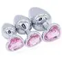 Sunnylela Stainless Steel Diamond Amal Plug- Heart Shape Metal Health Six-Toys for Men Women