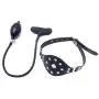 Inflatable Mouth Gag Bound Masks - Davidsource Studded Faux Leather Panel Gag Open Mouth Plug Head Harness Restraints Kit (Padlock 1 Piece)