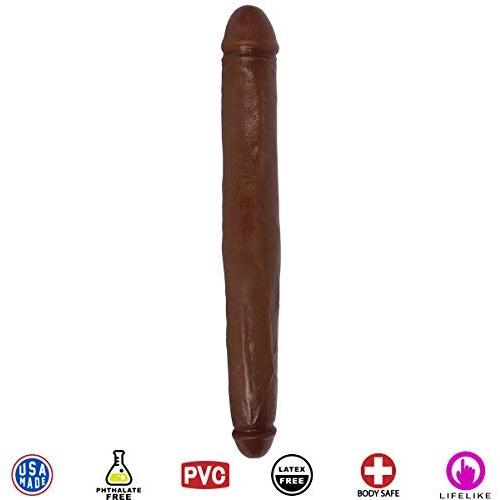 Curve Novelties Jock Tapered Double Dong, Brown, 18 Inch
