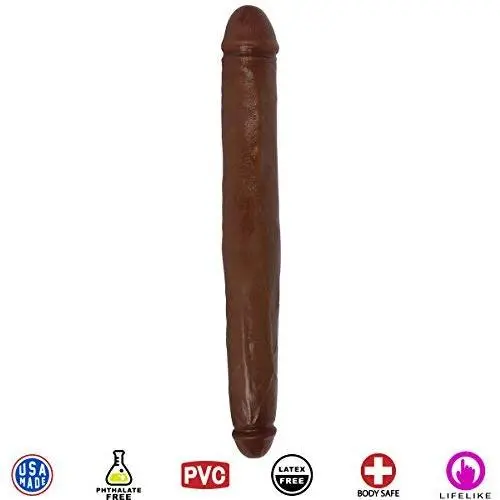 Curve Novelties Jock Tapered Double Dong, Brown, 18 Inch Curve Novelties Jock Tapered Double Dong, Brown, 18 Inch