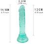JSCRlove 6 Inch Soft Díldɔ Women Skin-Friendly Relax Massager Real Feel Toy with Strong Base,Transparent Green Women Socks