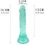 JSCRlove 6 Inch Soft Díldɔ Women Skin-Friendly Relax Massager Real Feel Toy with Strong Base,Transparent Green Women Socks JSCRlove 6 Inch Soft Díldɔ Women Skin-Friendly Relax Massager Real Feel Toy with Strong Base,Transparent Green Women Socks