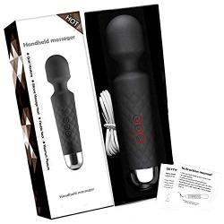 Wand Massager with 20 Vibration Modes, Rechargeable Wireless Compact,Waterproof, Neck Shoulder Back Body Massage, Sports Recovery & Muscle Aches