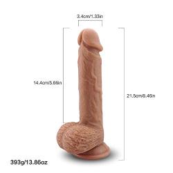 8.4 Inch Realistic Dildo Ultra-Soft Dildo for Beginners with Flared Suction Cup Base for Hands-Free Play, Flexible Dildo with Curved Shaft and Balls for Vaginal G-spot and Anal Play