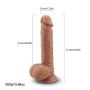 8.4 Inch Realistic Dildo Ultra-Soft Dildo for Beginners with Flared Suction Cup Base for Hands-Free Play, Flexible Dildo with Curved Shaft and Balls for Vaginal G-spot and Anal Play