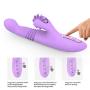 G Spot Clitoral Vibrator, Waterproof Soft Silicone Licking Tongue Vibrating Dildo Oral Massager Vagina Stimulator Sex Toy with Heating Function, Purple