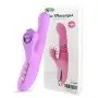 G Spot Clitoral Vibrator, Waterproof Soft Silicone Licking Tongue Vibrating Dildo Oral Massager Vagina Stimulator Sex Toy with Heating Function, Purple