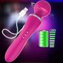 TIANYA Premium Silicone Vibbbbrating Wand 10 Vibbbbrator Patterns USB Rechargeable 3 Alternative Headgear