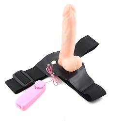 Y-Not Realistic Wearable Strap On Harness Pegging Play Set with Long Silicone Dildo Hollow Penis Adjustable Vibrating Masturbator for Female Male Couple G Spot Anal Sex