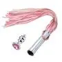 Whip Anal Plug Combination Top-Grade Flogger Whip Leather Whips Bondage Sex Toy for Couple Sexy Whip Flirting Couple Happy high-end Adult Products Sex Toys Female Tools（Pink-Thread）