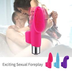 Powerful Bullet Vibrator with 3 Silicone Finger Sleeves, Adorime Rechargeable Clitoral Stimulation Vibrating Sex Toys for Women, Mini Clit Anal Stimulator Massager for Sex for Foreplay