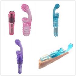 Masturbation Finger Vibrator Clit and G-spot Orgasm Squirt Massager Brush AV Vibrating Stick Sex Toys for Women Color Random