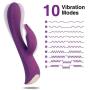 G Spot Rabbit Vibrator with Bunny Ears for Clitoris Stimulation, BEING FETISH Silicone Dildo Vibrator with 10 Vibration Modes Vibration Quiet Dual Motor for Women Couples Sex Toy Massager