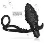 Anal Plug Prostate Vibrator| 10-Speed Silicone Waterproof Rechargeable Penis Ring| Sex Toy for Men or Couples (3.1in)