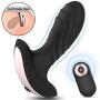 Vibrating Butt Plug Prostate Massager, Rechargeable Silicone Anal Vibrator with 10 Powerful Stimulation Patterns Remote Control Waterproof Anal Sex Toys for Men Women and Couples (Black)