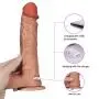 Valentines Day Gift Ď-Dîld`ɔ Powerful Wireless Remote Control Scene Props Vîb-Rát-Or Soft and Flexible Realistic Texture Vibration Couple Casual Toys (Color : Skin Color)
