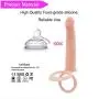 ARIRRA Strap On Dildo Double Penetration Clitorial Stimulation Penis Anal Dildo - Flesh Color