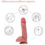 Double Layered Realistic Dildo for Adults, SXOVO 8.27 inch Sex Toys Liquid Silicone Dildo with Hands-Free Suction Cup for Women Sex Fun, Fake Penis for Vaginal G-spot and Anal Massager