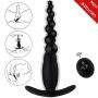 Vibrating Prostate Massager, Xocity, Silicone Anal Plug with 10 Anal Beads 10M Remote Control 7 Vibration, Anal Vibrator Male Sex Toy for Beginners Men Women and Couples