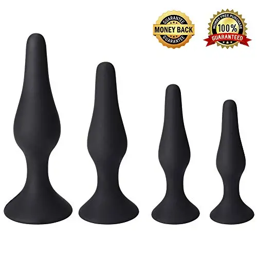 Anal Plug Beginner Training Sets - Butt Plugs Starter Kit Anal Play Sex Toy for Men and Wome (4pcs, Black) Anal Plug Beginner Training Sets - Butt Plugs Starter Kit Anal Play Sex Toy for Men and Wome (4pcs, Black)