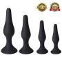 Anal Plug Beginner Training Sets - Butt Plugs Starter Kit Anal Play Sex Toy for Men and Wome (4pcs, Black)