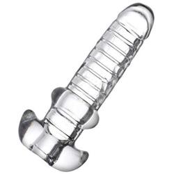 Master Series Tight Hole Clear Ribbed Penis Sheath