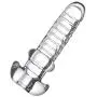 Master Series Tight Hole Clear Ribbed Penis Sheath