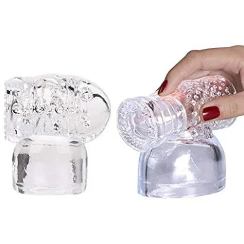Massager Attachments, Massager Accessories Attachment Silicone- Two Different Styles (Clear)