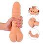 Double Function Soft Realistic Dildo with Bullet Vibrator, Mini Ass Anal Pocket Pussy, Hollow Penis Sleeve, Vibrating Male Masturbators Cup for Men, Lifelike Dong for Women Adult Sex Toys for Couple