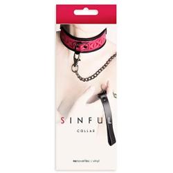 Sinful Adjustable Vinyl Collar, Pink