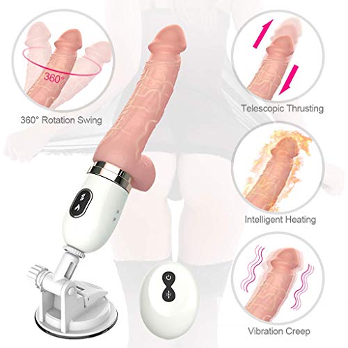 Automatic Adult Female Toys, Piston 7 Frequency Peristaltic Multiple Speed Pleasure Women Couple Toys with Hands Free Suction Cup Waterproof with Heating Function Massager