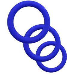 FeiGu 3 Silicone Cockring Set Penis Cock Ball Ring for Men Erection Enhancing Male Adult Sex Toy (Blue)