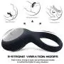 Powerful Vibrating Cock Ring Vibrator - Waterproof Rechargeable Penis Ring - SVAKOM Tyler Full Silicone Clitorial Vibrators Vibes Stimulators for Female - Sex Toy for Male or Couples, Black