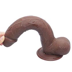 HAOZICH 11.02 inch Perfect Size Realistic Massager with Strong Suction Cup is Easy to use HAOZICH (Color : Brown)