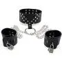 kanersty Black PU Leather Handcuffs with Lock Neck Strap Adjustable Tied Bondage Set kanersty Black PU Leather Handcuffs with Lock Neck Strap Adjustable Tied Bondage Set