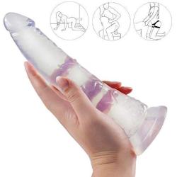 G Spot Realistic Jelly Dildo with Strong Suction Cup Flexible Penis Harness Compatible Anal Adult Sex Toys for Women