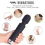 Wand Massager for Women Cordless Massager with 8 Speeds 20 Vibration Modes, Whisper Quiet, Waterproof, Handheld for Neck Shoulder Back Body Massage, Sports Recovery & Muscle Aches – Black by Shealth