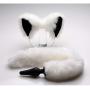 Tailz White Fox Tail Anal Plug and Ears Set