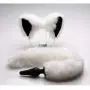 Tailz White Fox Tail Anal Plug and Ears Set