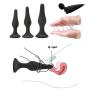 Hisionlee Sexy Toys 4PCS Anal Plug Set Medical Silicone Sensuality Anal Toys(Black)