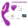 Clitoral Sucking Vibrator Nipple Stimulator Masturbation Dildo Vibrator Waterproof, Treediride Rechargeable G Spot Clitoris Oral Sex Massager with 10 Suction & 10 Vibration Adult Sex Toys for Couples