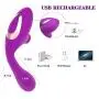 Clitoral Sucking Vibrator Nipple Stimulator Masturbation Dildo Vibrator Waterproof, Treediride Rechargeable G Spot Clitoris Oral Sex Massager with 10 Suction & 10 Vibration Adult Sex Toys for Couples