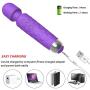 Mini Wand Massager, Personal Handheld Electric Cordless Body Massage Wand Powerful Vibrate Rechargeable Waterproof Wand - 20 Pulsation 8 Speed, Calypso Purple