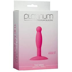 Doc Johnson Platinum Premium Silicone - The Minis - Smooth - Small - 3.3 in. Long and 0.7 in. Wide - Butt Plug - Petite Anal Toy - Great for Beginners - Pink