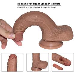 Role-Playing Realistic Male Torso Mold Realistic Texture Vitality Stick Massager Soft and Flexible Silicone Massager (Color : Brown)