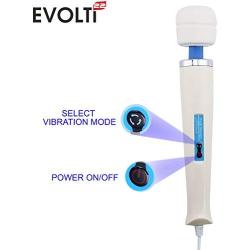 Corded Electric Wand Massager for Women by Evolti22, Multi Speed Vibrations with Deep Action for Full Body, White Color