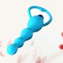 Vibrating Butt Plug Flexible Anal Beads Vibrating Anal Sex Toy Prostate Massager for Men and Women(Blue)